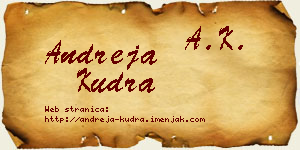 Andreja Kudra vizit kartica